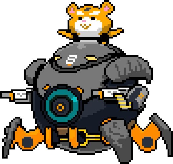 Pixel Art_ Hamster Piloted Robot