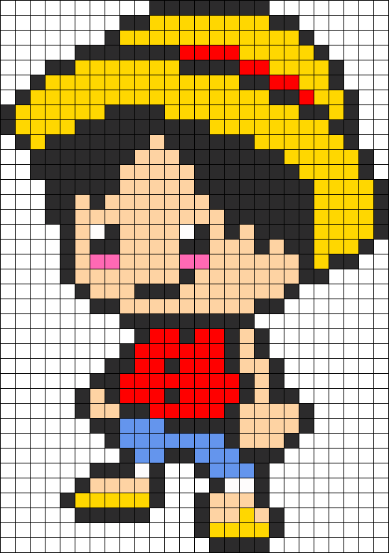 Pixel Art Monkey D Luffy
