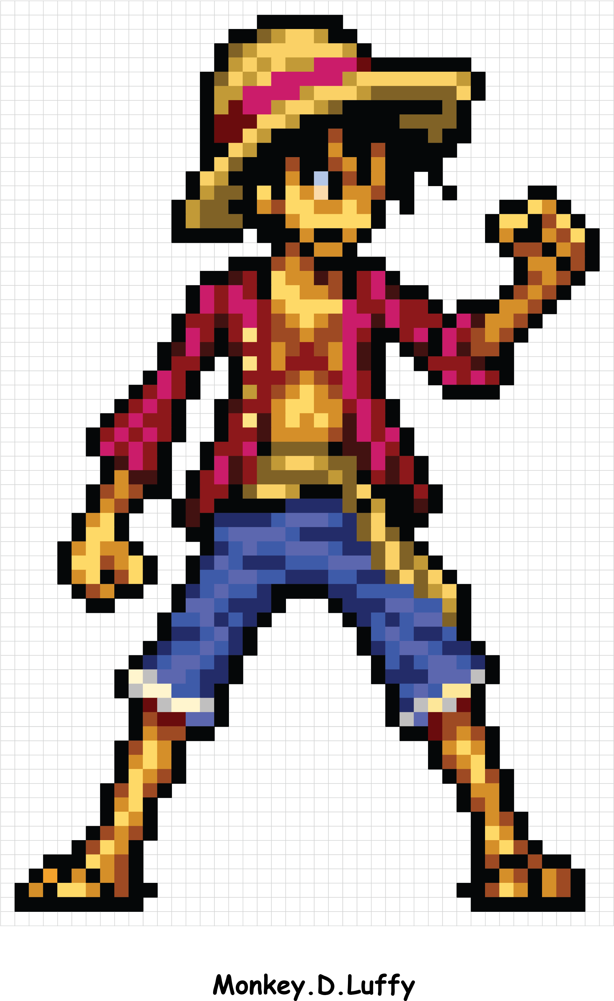 Pixel Art Monkey D Luffy One Piece