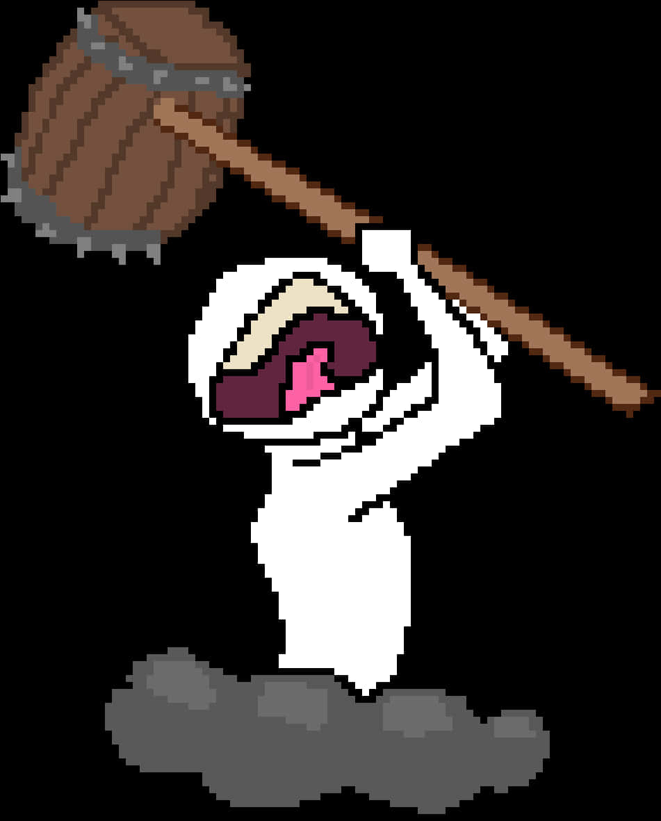 Pixel Art Mummy Swinging Hammer
