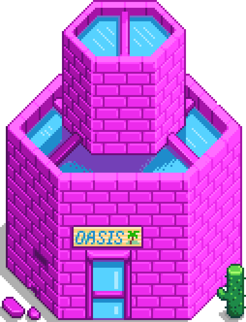 Pixel Art Oasis Building