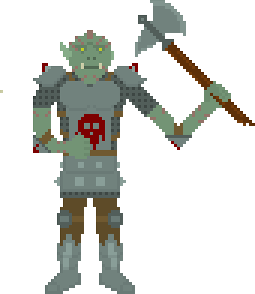 Pixel Art Orc Warrior