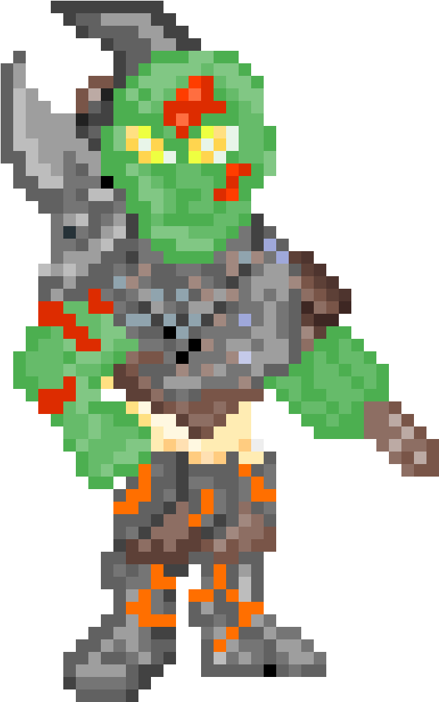 Pixel Art Orc Warrior