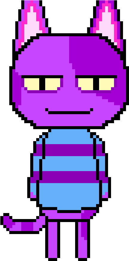 Pixel Art Purple Cat Animal Crossing