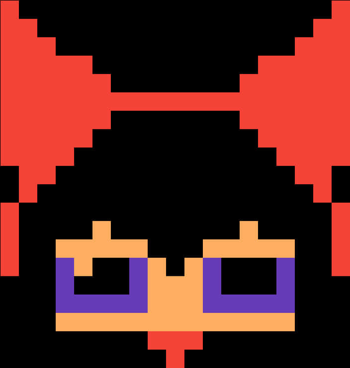 Pixel Art Red Bow Glasses