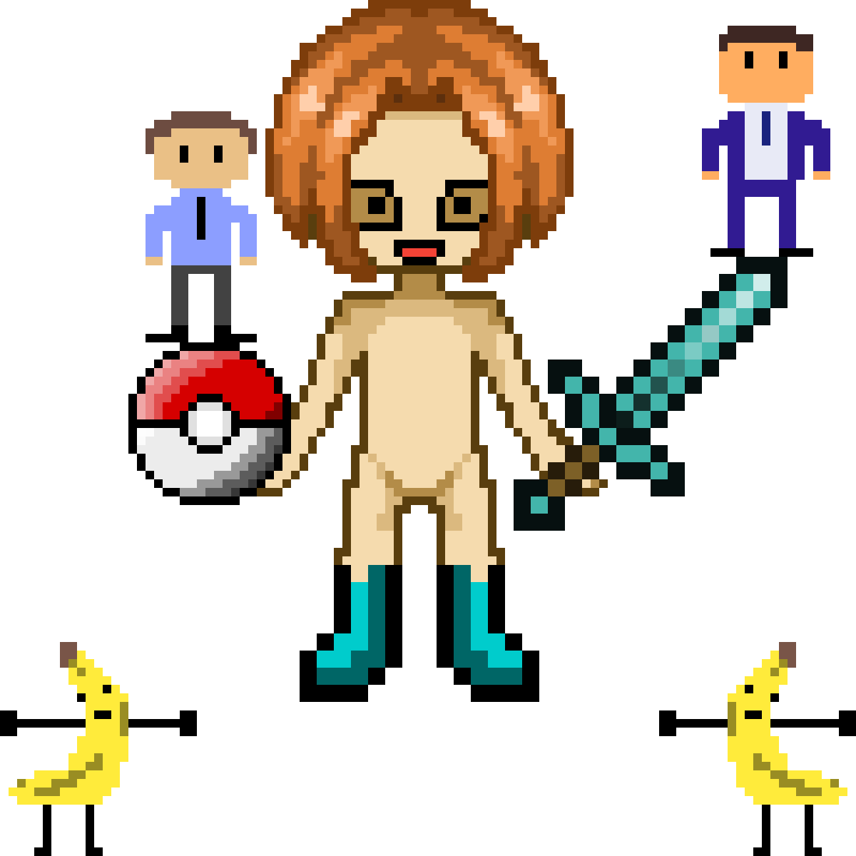 Pixel Art Roblox Characterwith Pokemonand Minecraft Elements