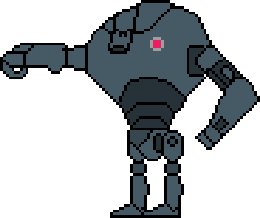 Pixel Art Robot Standing