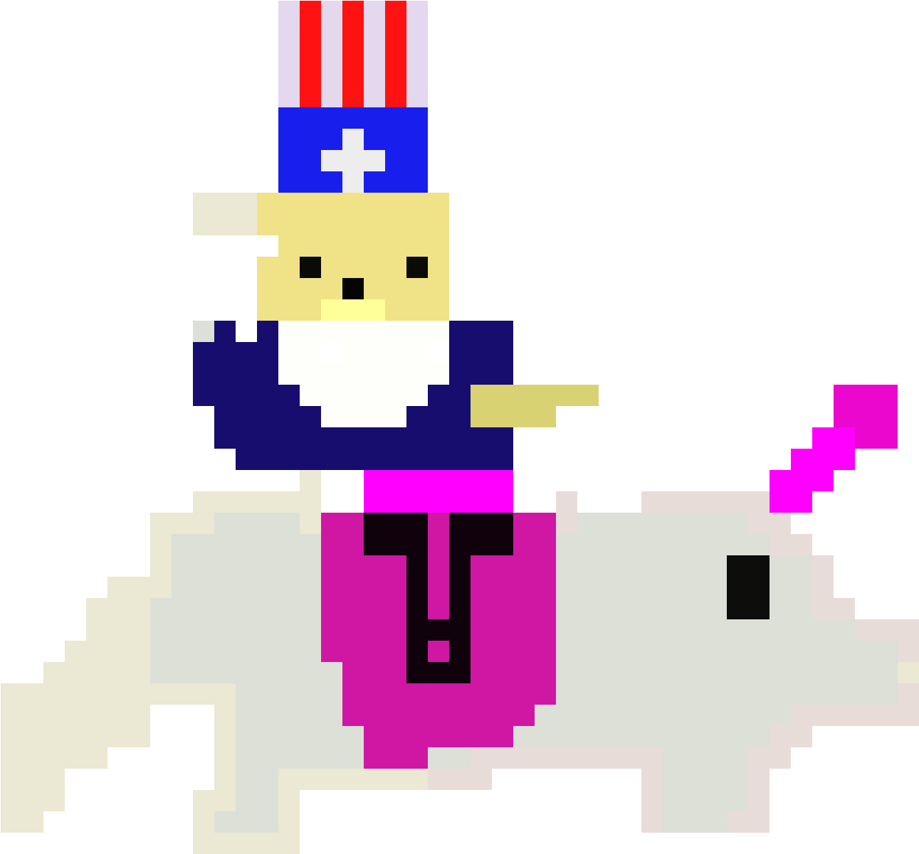 Pixel Art Uncle Sam Riding Animal