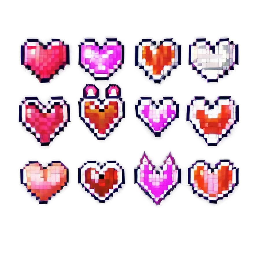 Pixel Heart Game Art Png Yua96