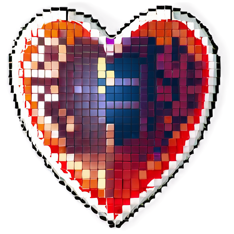 Pixel Heart Outline Png Ksp