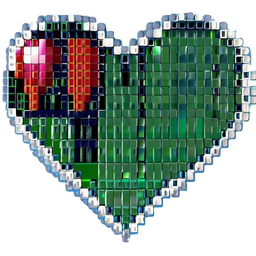 Pixel Heart Outline Png Vwv