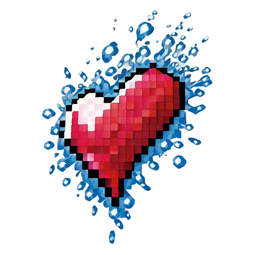 Pixel Heart Splash Png 05252024