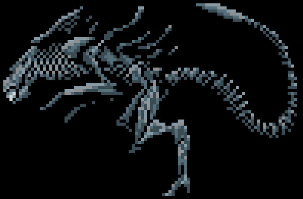 Pixelated Alien Creature Artwork