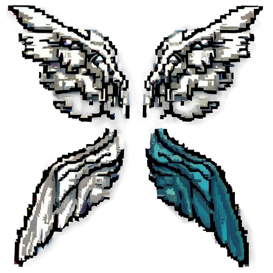 Pixelated Angel Wings Png Asc