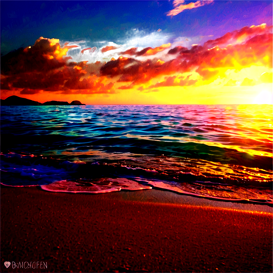 Pixelated Beach Sunset Png 85