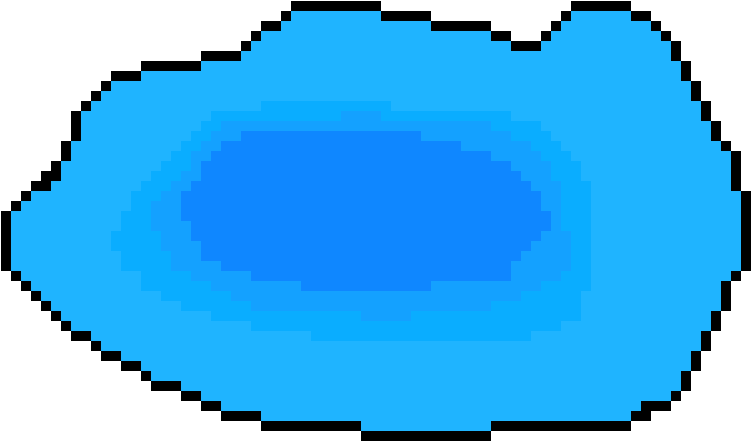 Pixelated Blue Lake Graphic