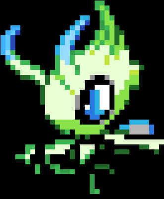 Pixelated Celebi Legendary Pokemon