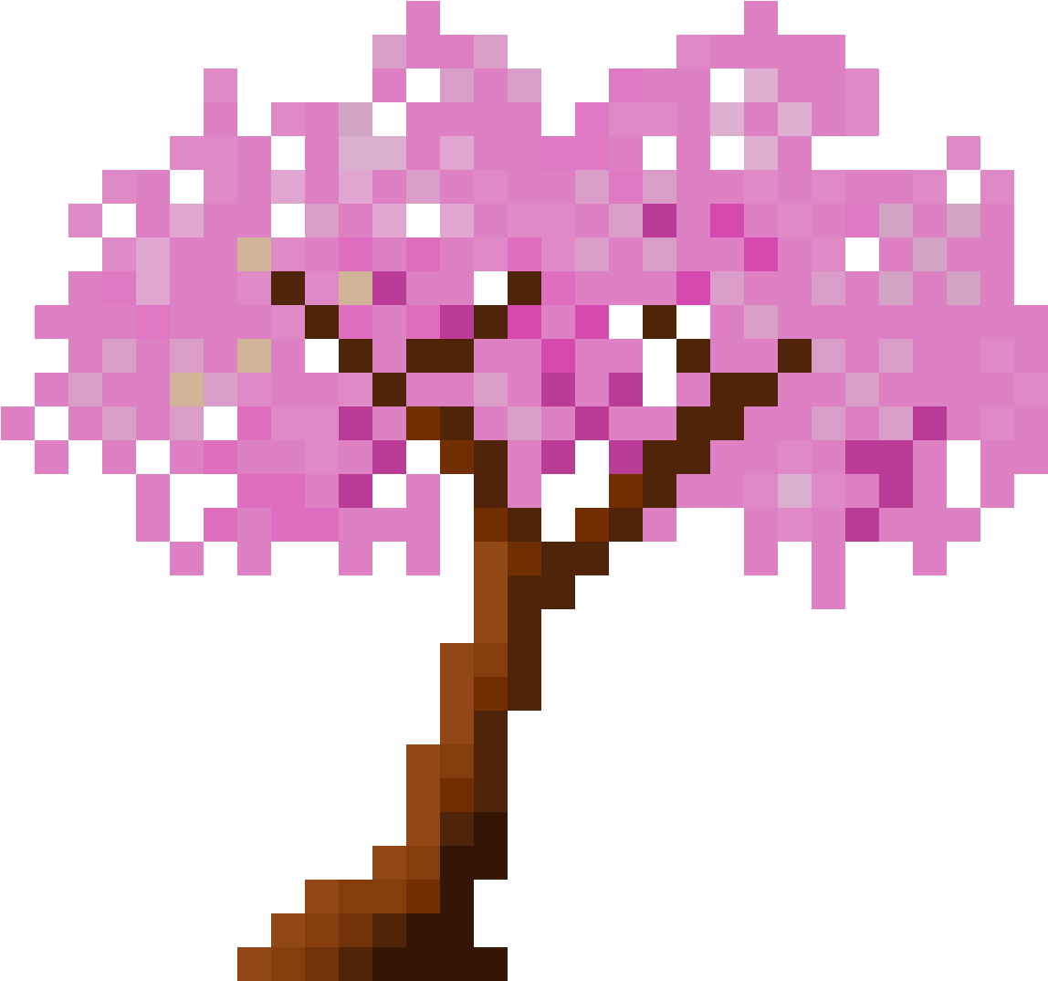 Pixelated Cherry Blossom Tree