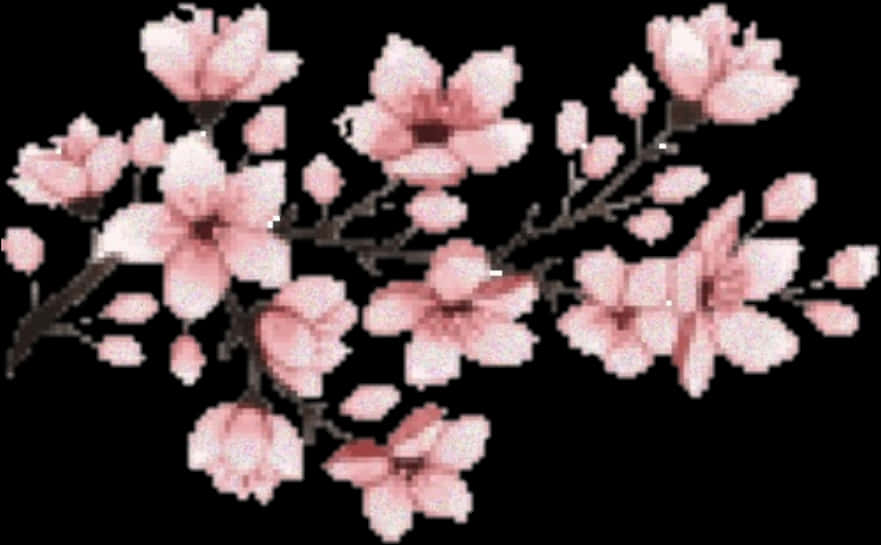 Pixelated Cherry Blossoms