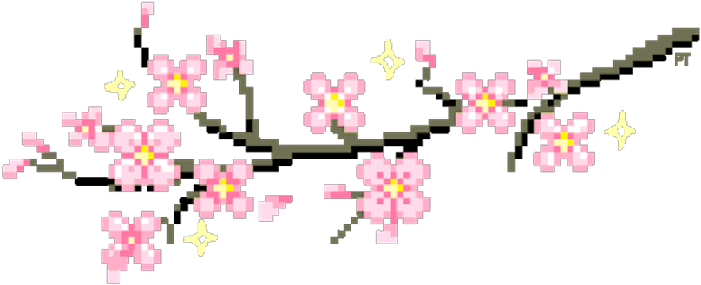 Pixelated Cherry Blossoms