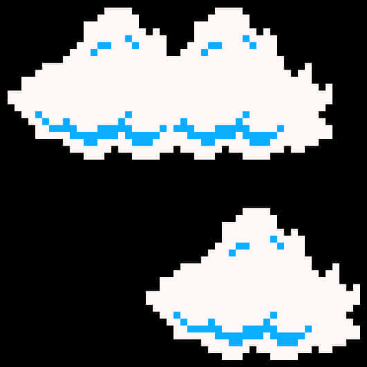 Pixelated Clouds Illustration