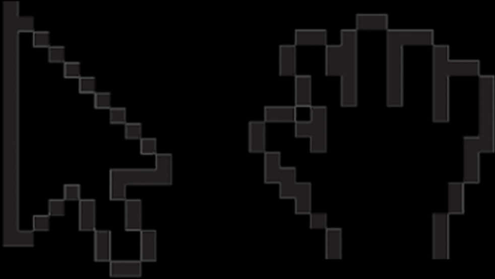 Pixelated Computer Mouse Cursor Icons