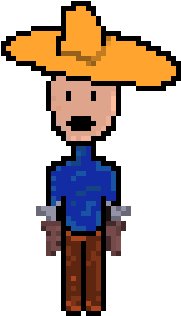 Pixelated Cowboy Character