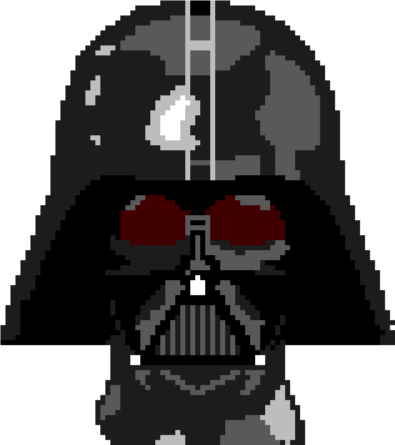 Pixelated Dark Helmet Portrait