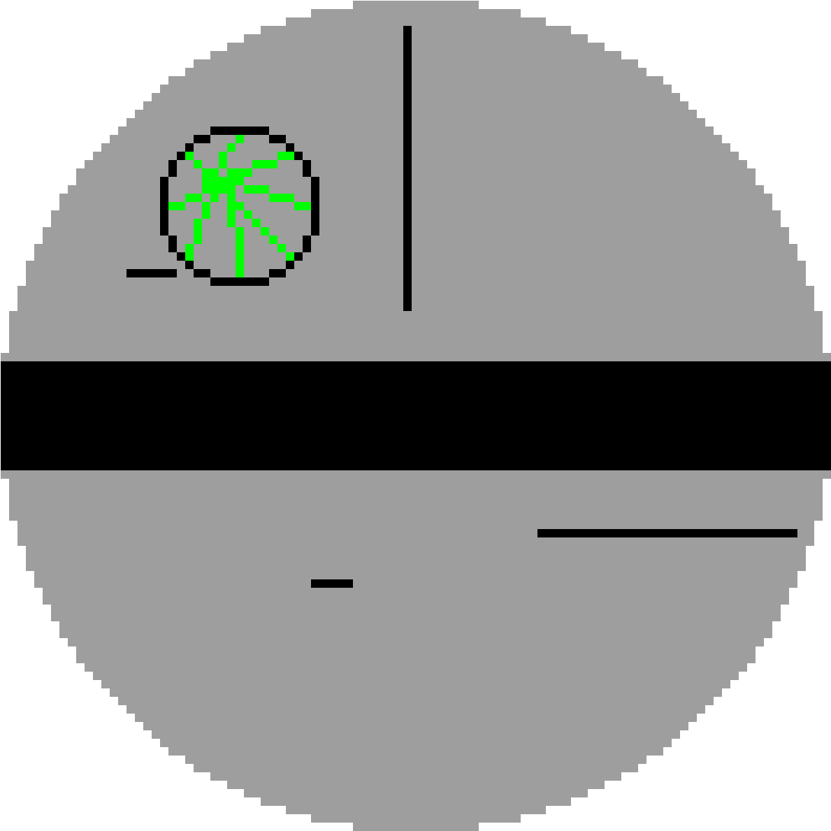 Pixelated Death Star Graphic