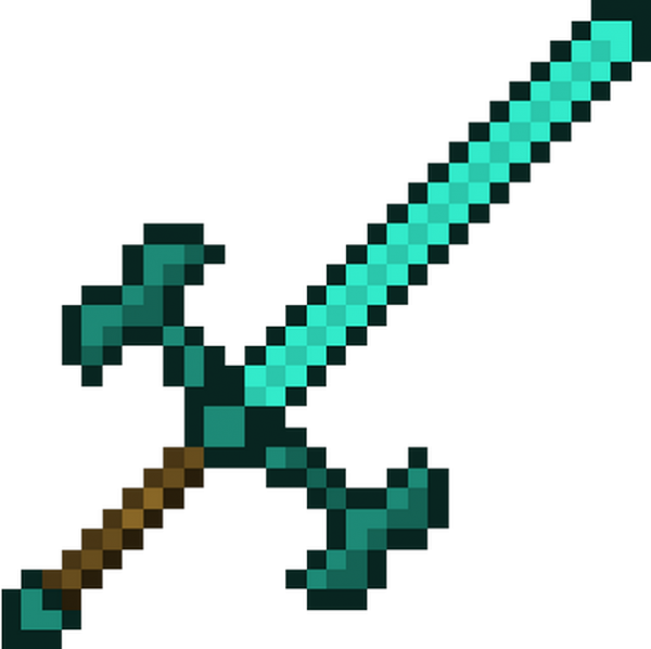 Pixelated Diamond Sword