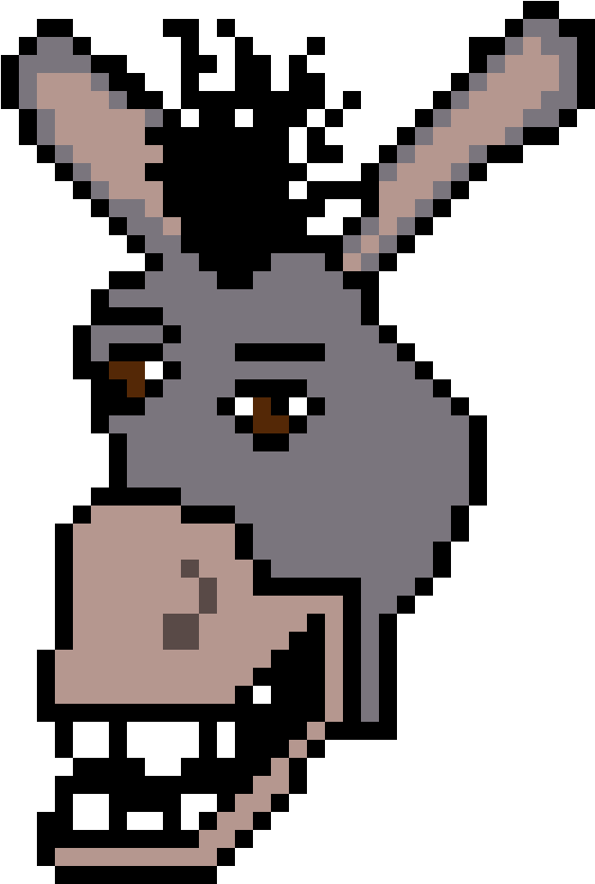 Pixelated Donkey Portrait