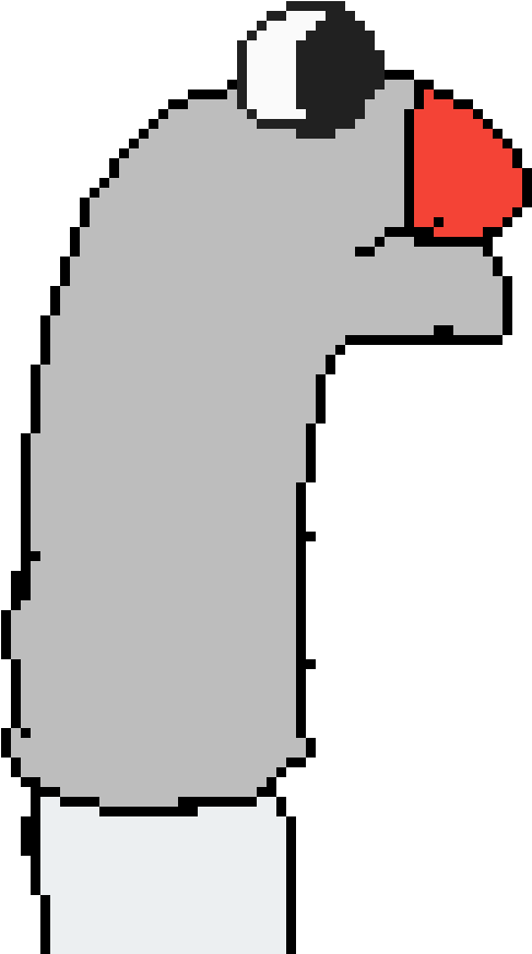 Pixelated Grey Bird Puppet