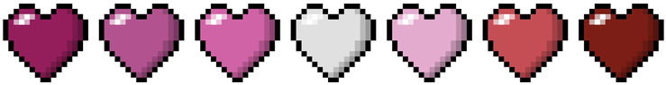 Pixelated Hearts Gradient Array