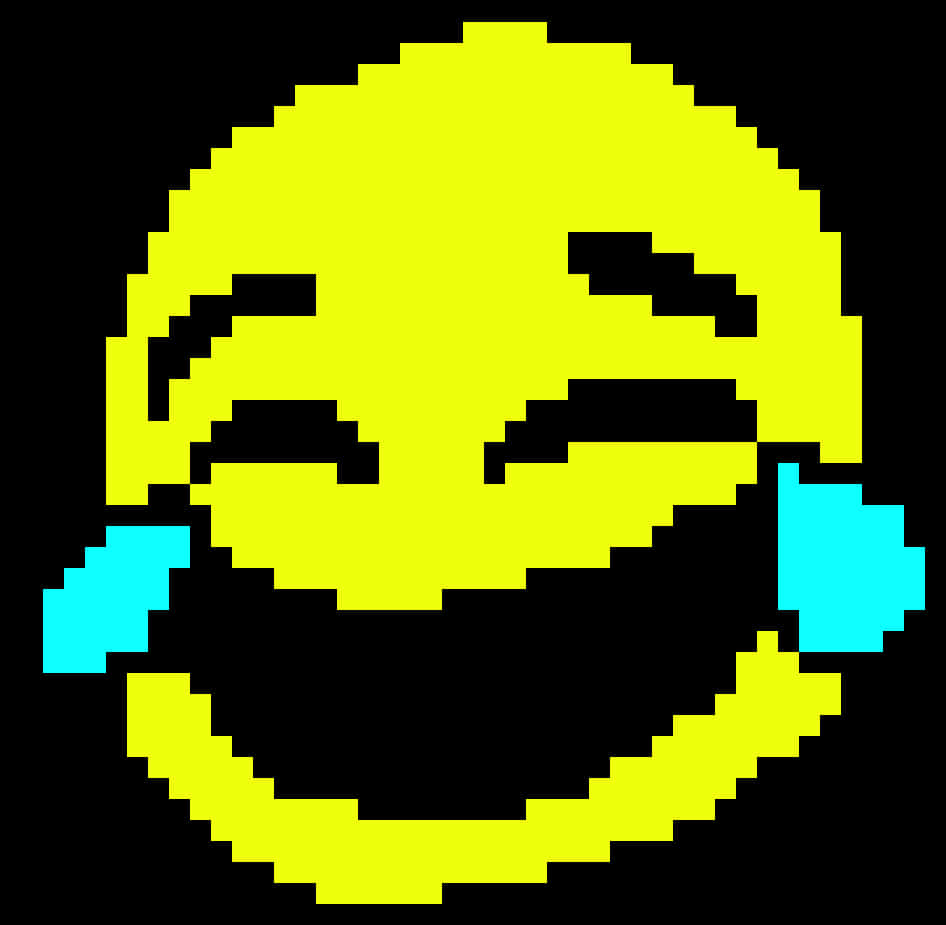 Pixelated Laughing Emoji