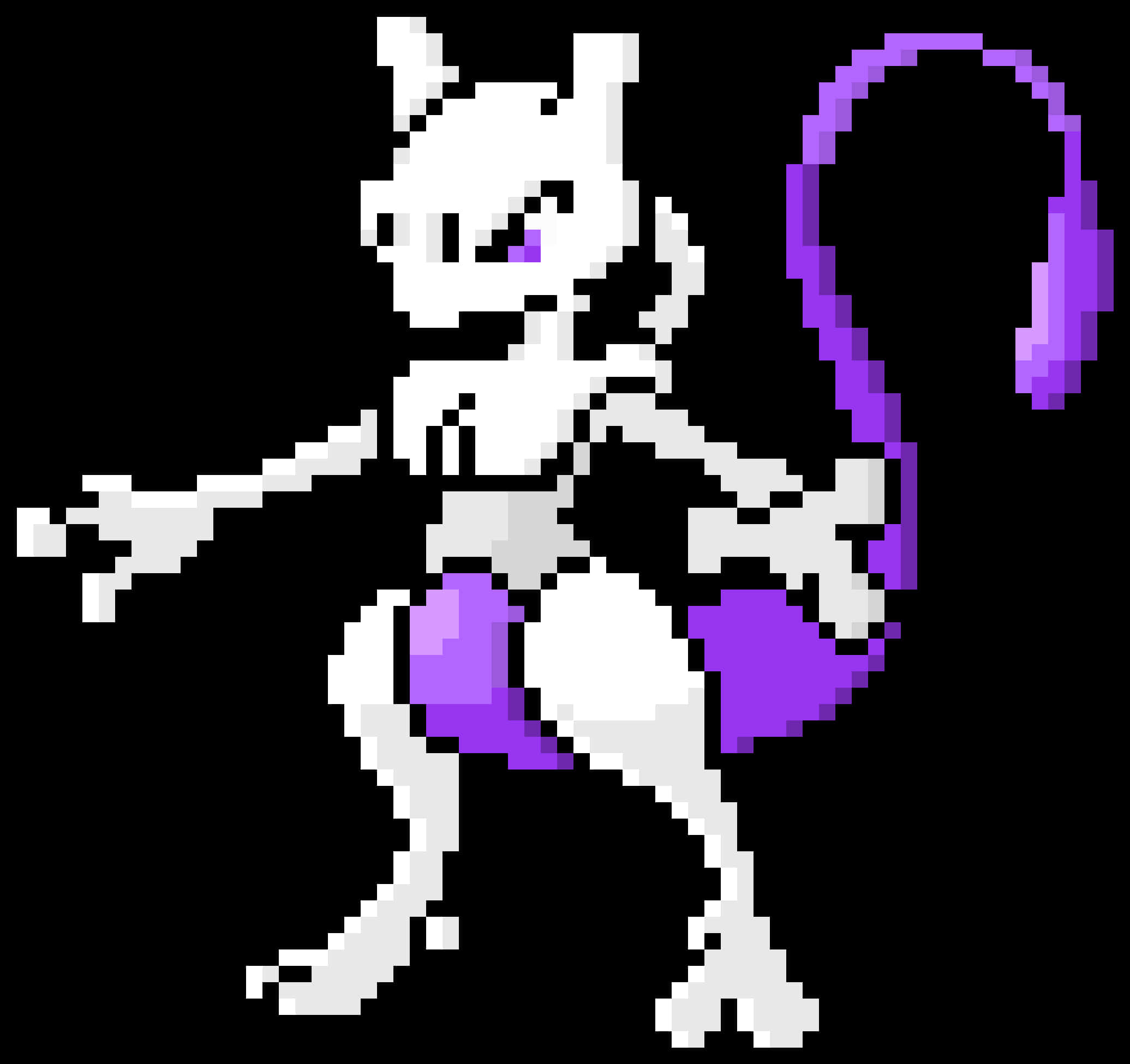 Pixelated Mewtwo Artwork