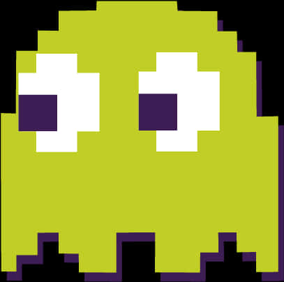 Pixelated Pacman Ghost Graphic