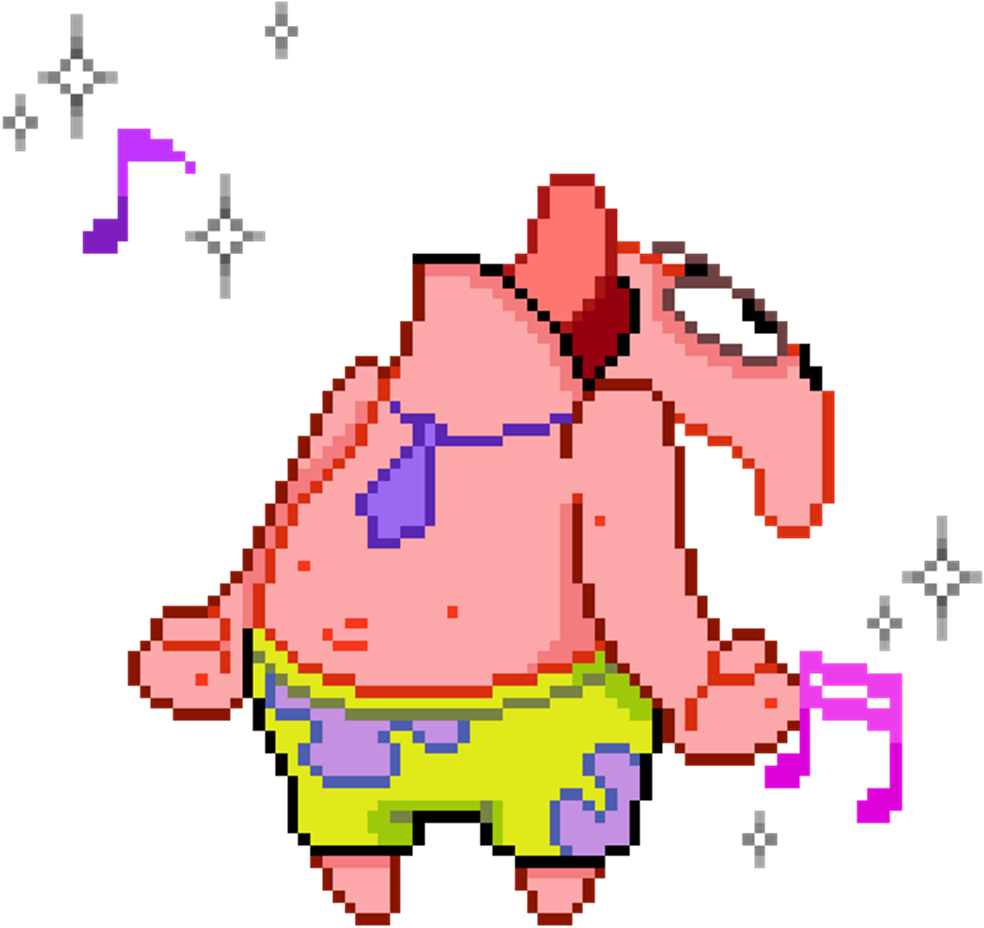 Pixelated Patrick Star Dancing