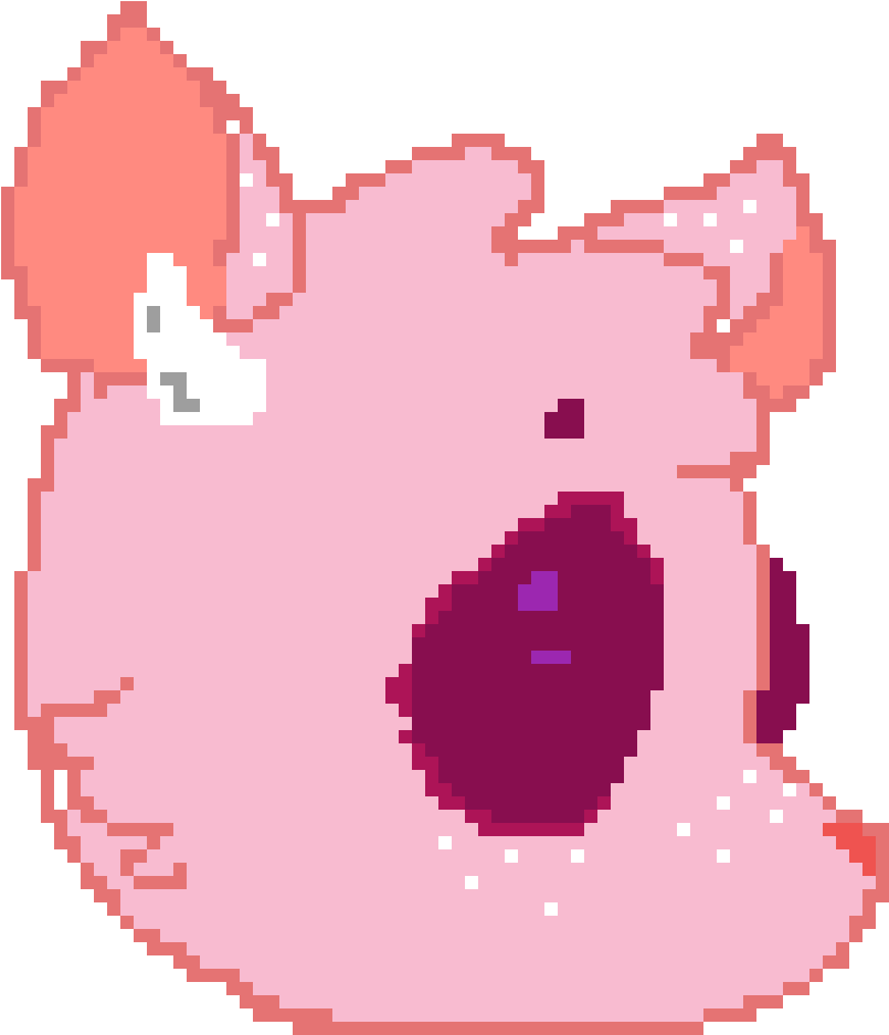 Pixelated Pink Pig Artwork