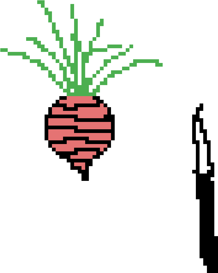 Pixelated Radish Illustration