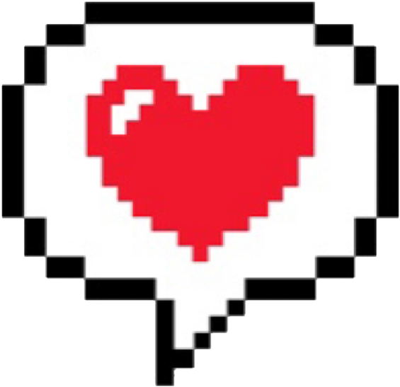 Pixelated Red Heart Graphic