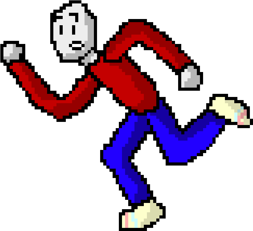 Pixelated Running Man Illustration