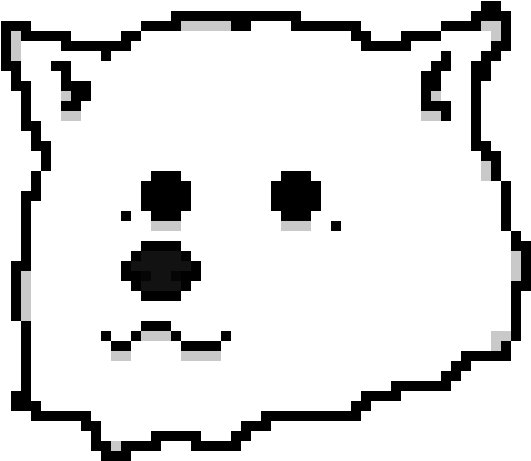 Pixelated Samoyed Dog Face