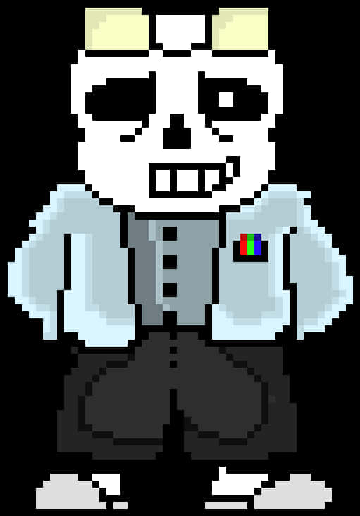 Pixelated Skeleton Character Sans