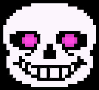 Pixelated Skull Character
