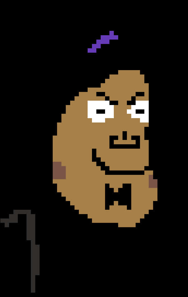 Pixelated Smiling Potato Character