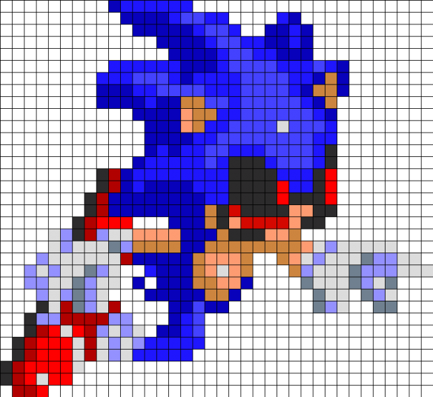 Pixelated Sonic E X E Portrait