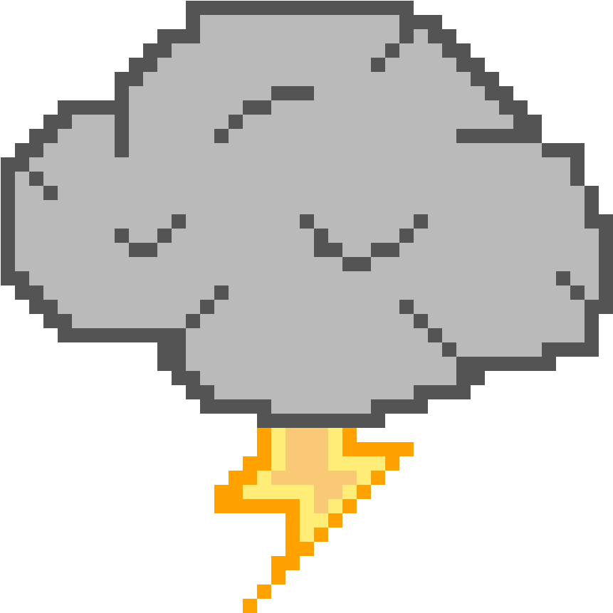 Pixelated Storm Cloudwith Lightning