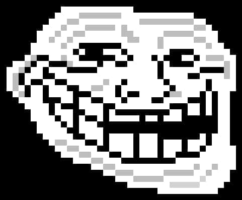 Pixelated Trollface Graphic