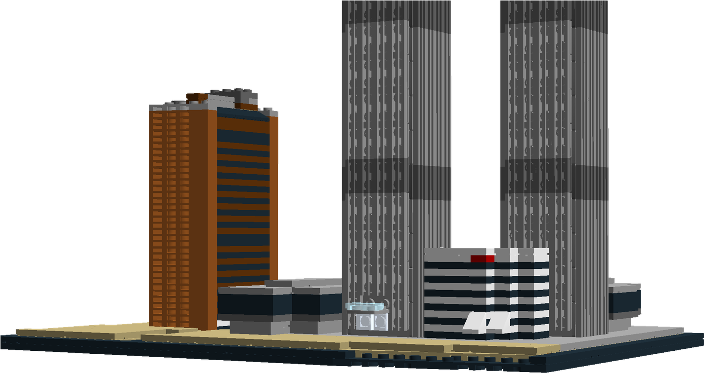 Pixelated Twin Towers Rendering