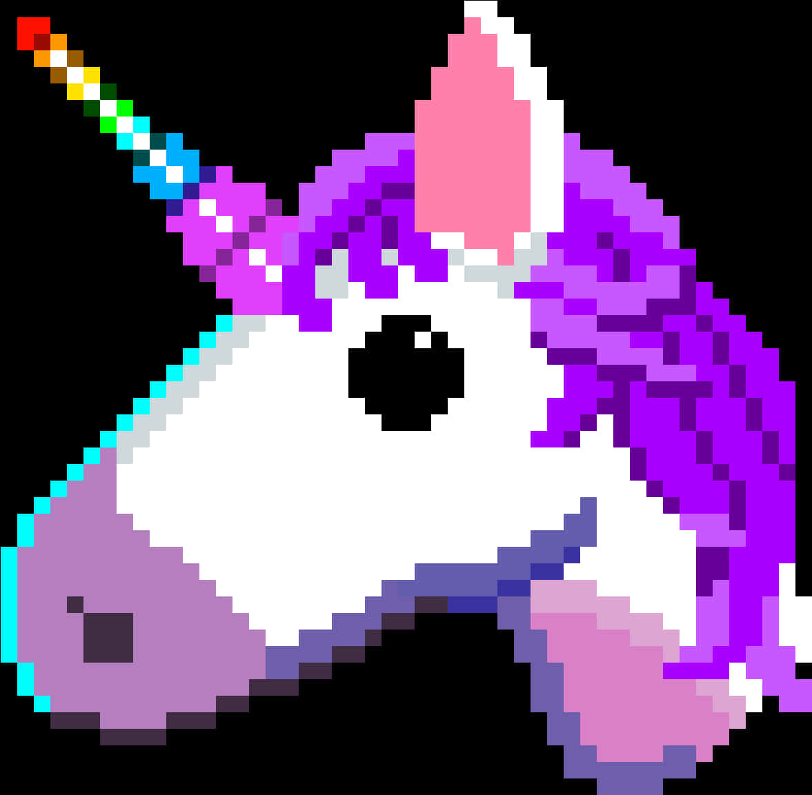 Pixelated Unicorn Head Graphic